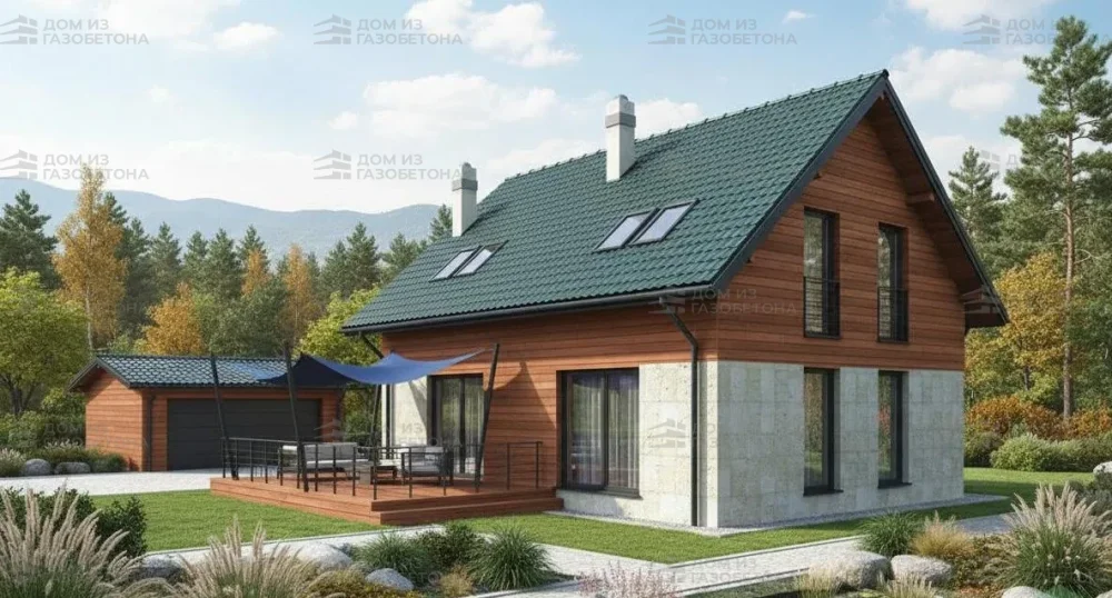 Проект Двухэтажный дом 14 на 10, 159 м2