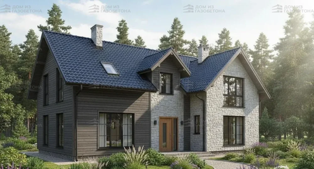 Проект Двухэтажный дом 14 на 10, 153 м2