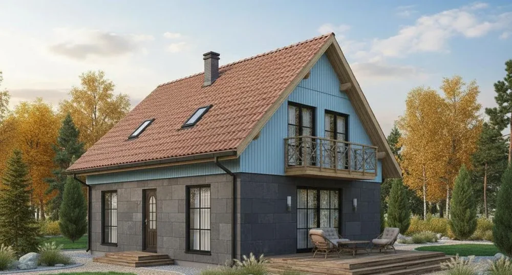 Проект Двухэтажный дом 6 на 9, 78 м2