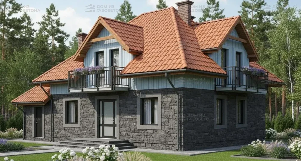 Проект Двухэтажный дом 14 на 10, 197 м2