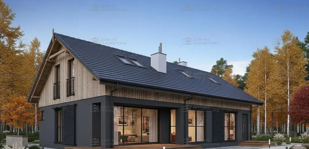 Проект Двухэтажный дом 15 на 15, 223 м2