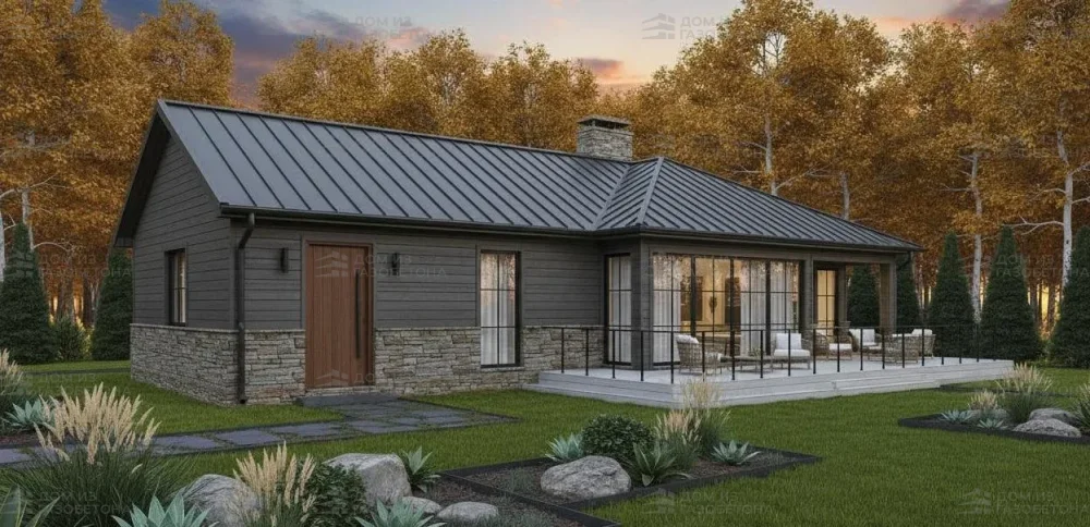 Проект Одноэтажный дом 17 на 11, 139 м2