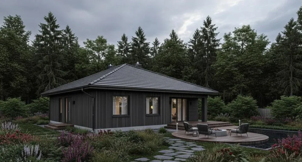 Проект Одноэтажный дом 13 на 13, 123 м2